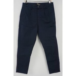 New Imperial Black Label Men's 38 x 35 Navy Blue Stretch High Pleated Chino Pant